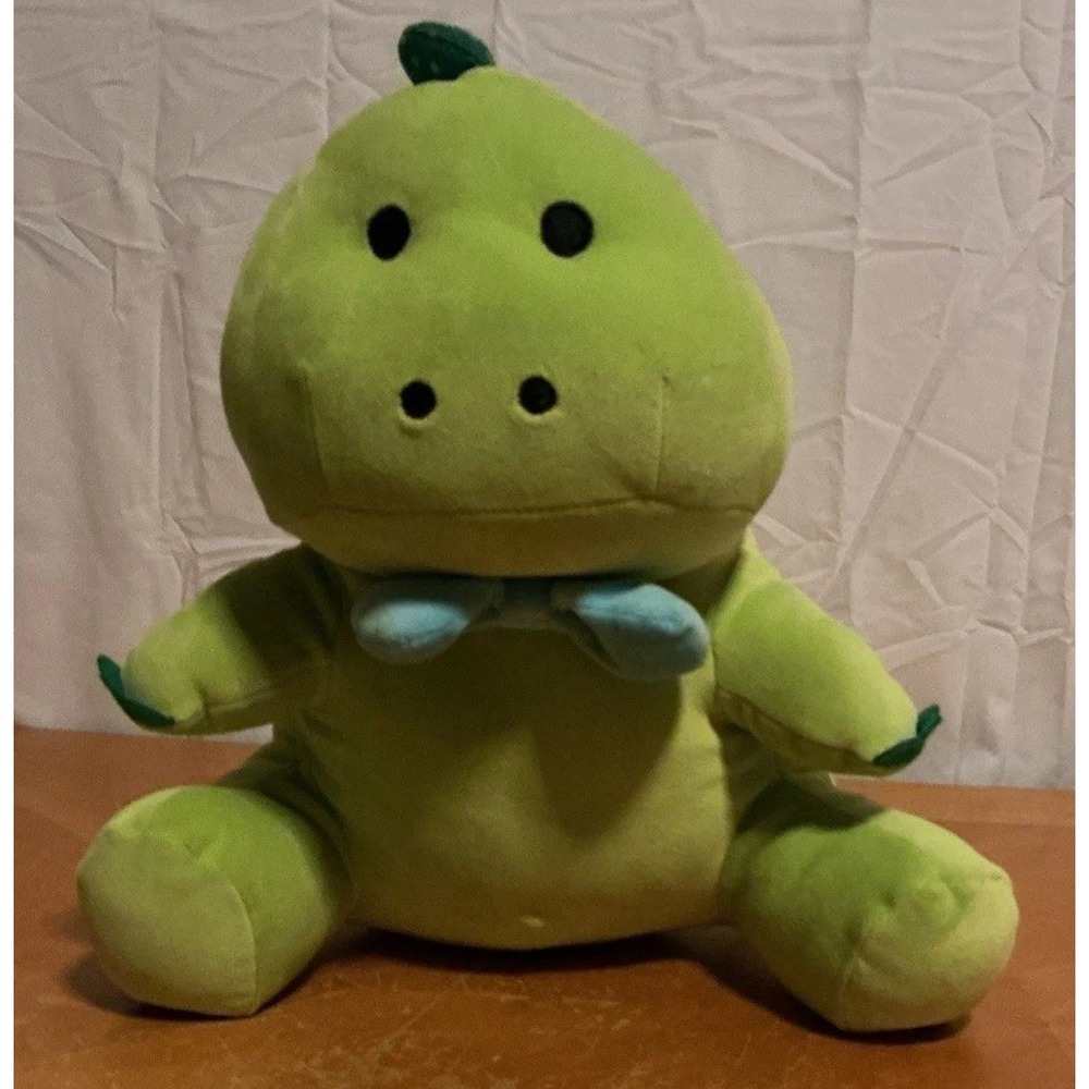 Moriah Elizabeth's 11 Inch Pickle The Dinosaur Plush With Blue Bow Tie